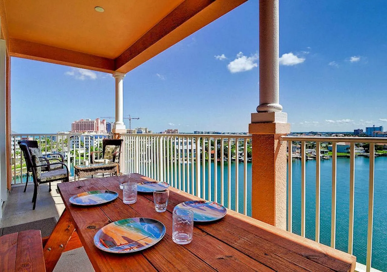 Luxury 5 Star Condominium Water Front 3 Beds 2 Bath Pool Hot-Tub Beach And City Views Clearwater Beach Apartment
